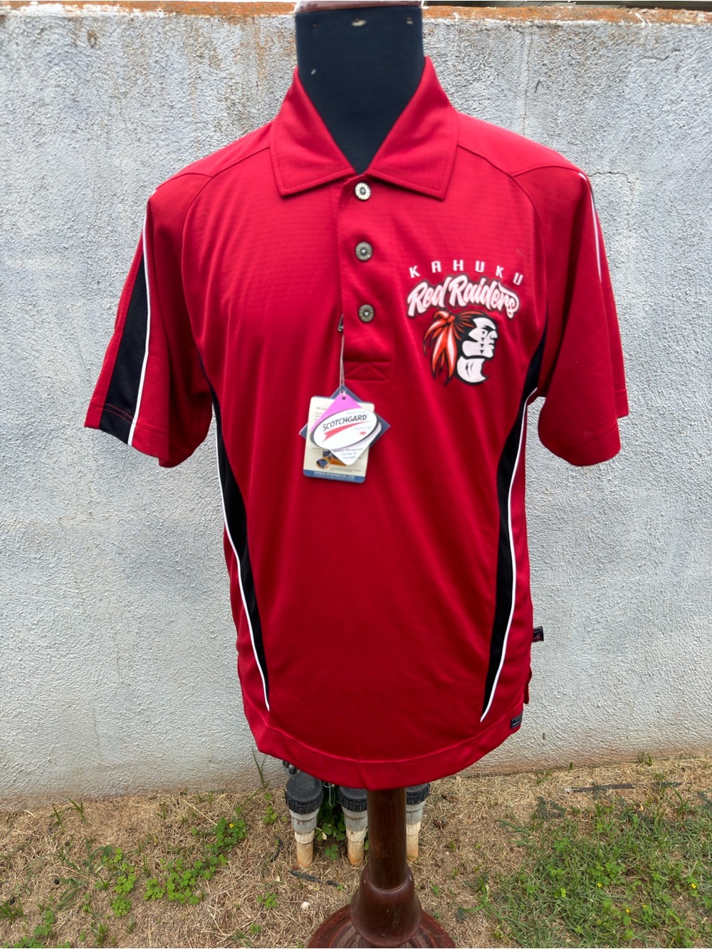 New Pro Celebrity  Kahuku Red Raiders Polo Shirt Red Men's Small